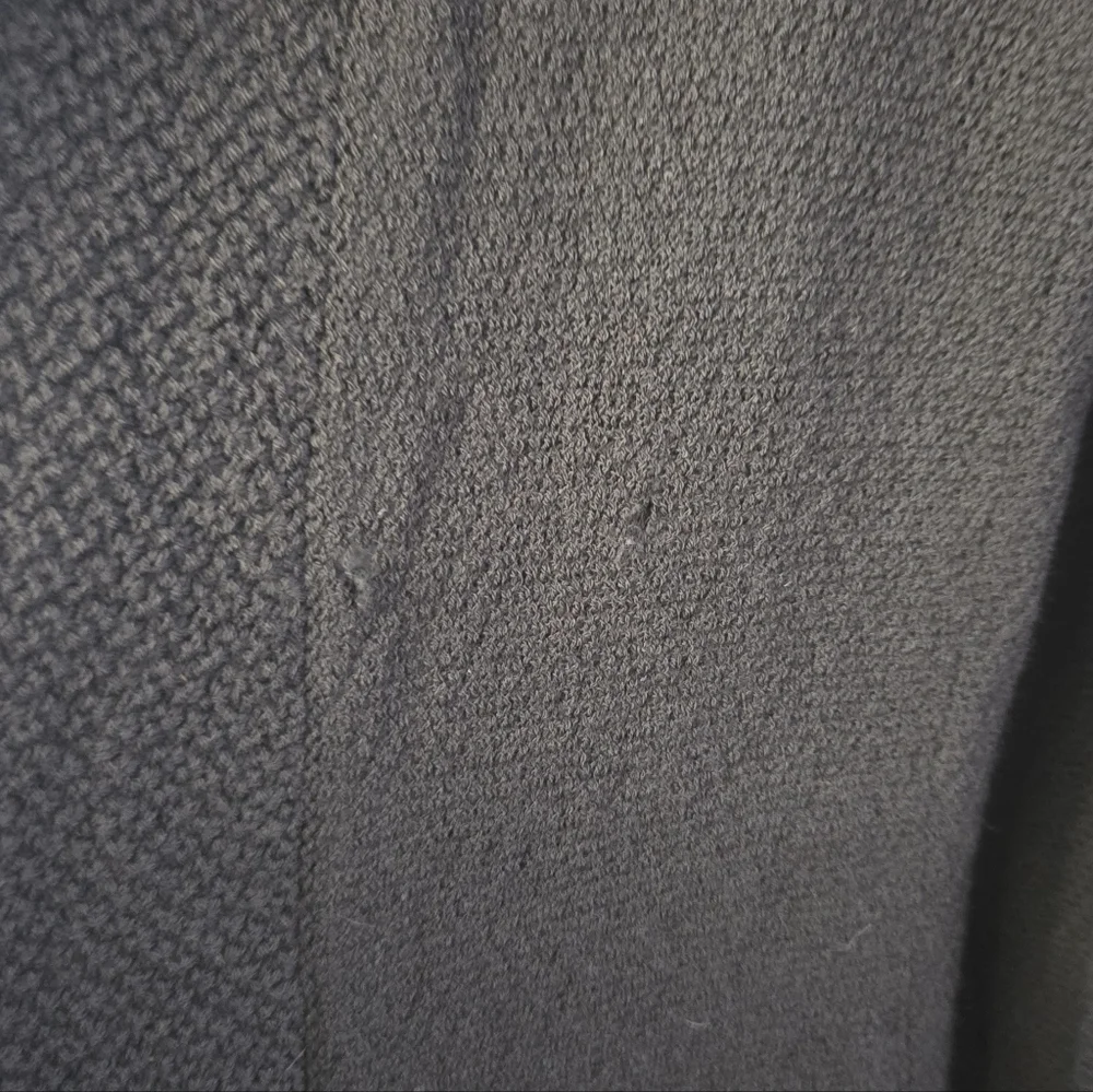 Eileen Fisher 100% Wool Black Open Front Cardigan Minimalist Classic *Flaw Large - Picture 4 of 9